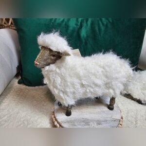 Charming White Sheep Figurine Farmhouse By Rachel Ashwell Large